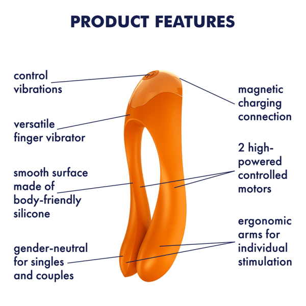 Универсальный вибростимулятор Satisfyer Candy Cane Finger Orange