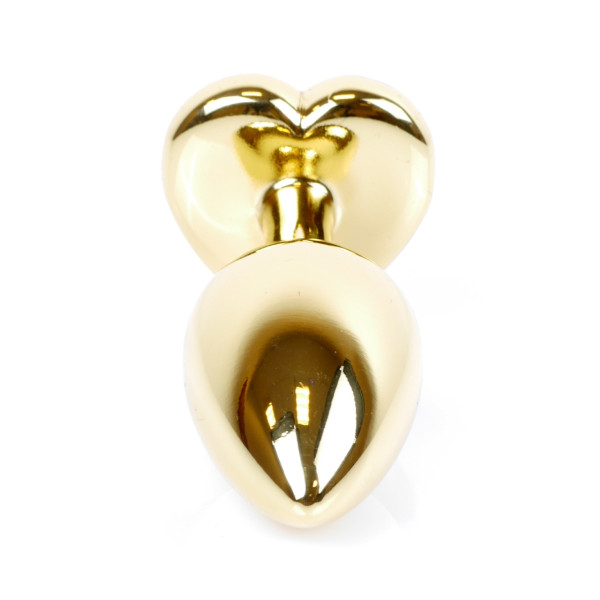 Анальная пробка Boss Series - Jewellery Gold Heart PLUG Green S
