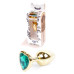 Анальная пробка Boss Series - Jewellery Gold Heart PLUG Green S
