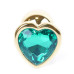 Анальная пробка Boss Series - Jewellery Gold Heart PLUG Green S