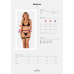 Комплект белья Obsessive Selinne 3-pcs set XL/2XL Black, бюстгальтер, стринги пояс для чулок