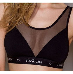 Топ с прозрачной вставкой Passion PS002 TOP black, размер S