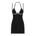 Сорочка Obsessive Selinne chemise & thong M/L Black, стринги, двойные бретели