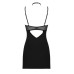 Сорочка Obsessive Selinne chemise & thong M/L Black, стринги, двойные бретели