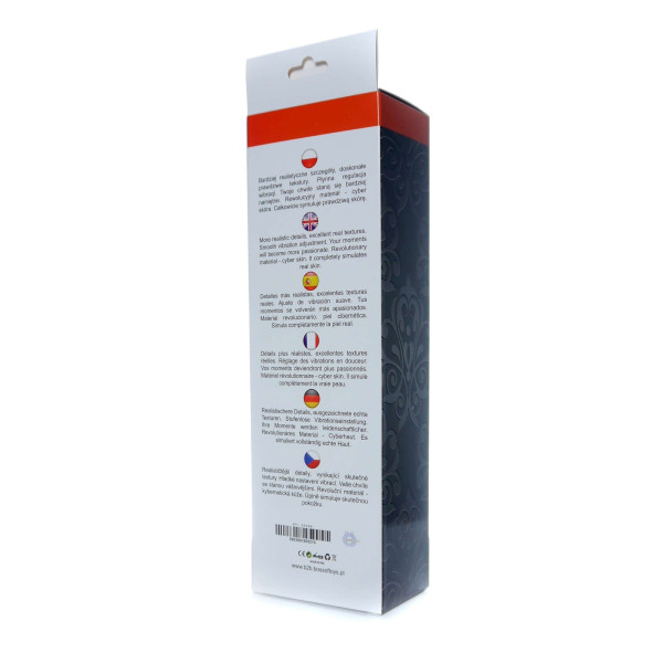 Вибратор Boss Series - Real Skin Black, длина 22 см, диаметр 4 см 