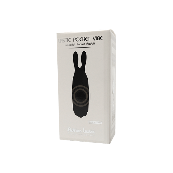 Вибропуля Adrien Lastic - Pocket Rabbit Black, 8,5 см