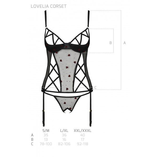 LOVELIA CORSET black S/M - Passion