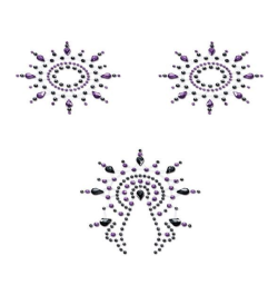 Пэстис из кристаллов Petits Joujoux Gloria set of 3 - Black/Purple