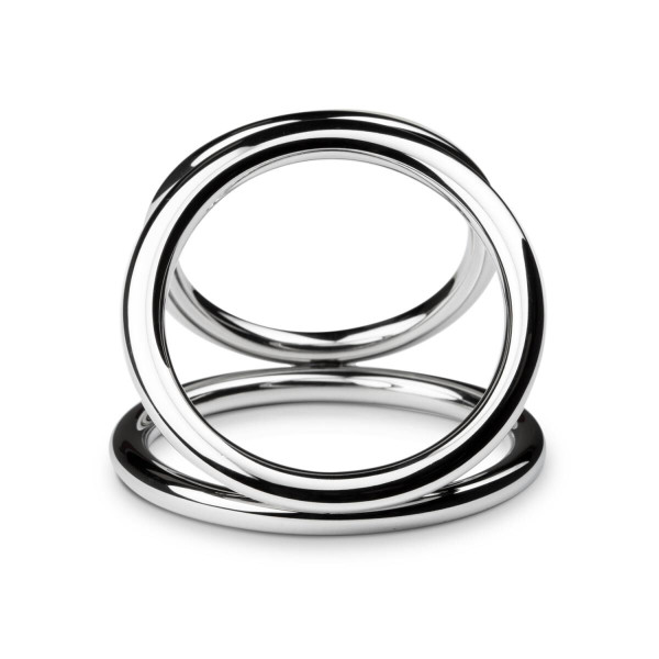 Тройное эрекционное кольцо Sinner Gear Unbendable - Triad Chamber Metal Cock and Ball Ring - Medium