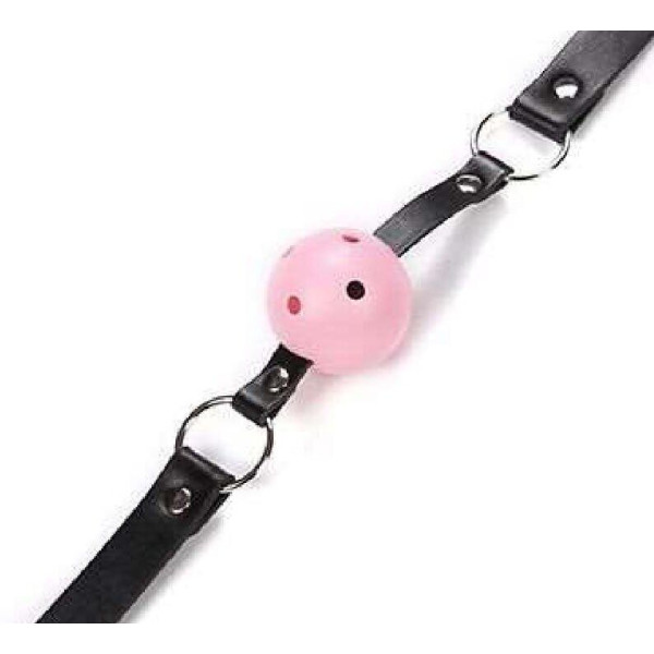 Кляп шар Classic plastic Black and Pink,