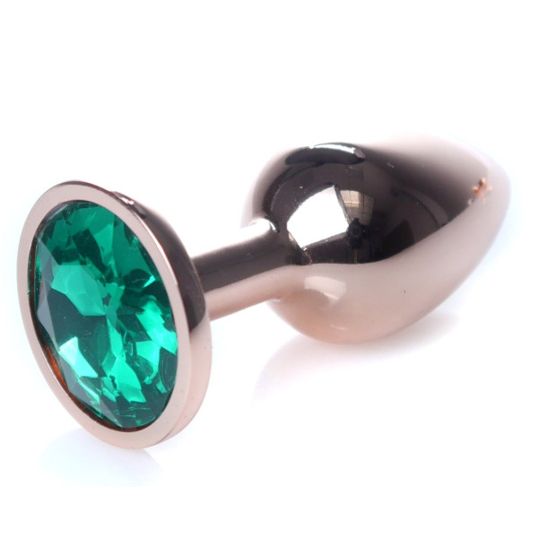 Анальная пробка Boss Series - Jewellery Red Gold PLUG Green S