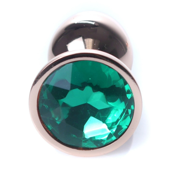 Анальная пробка Boss Series - Jewellery Red Gold PLUG Green S