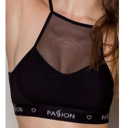 Спортивный топ с прозрачной вставкой Passion PS006 TOP black, размер L