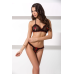 Комплект белья GIANA BIKINI black S/M: полупрозрачные лиф и трусики с бантиками