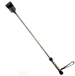 Стек классический, натуральная кожа, черно-золотой, 75 см