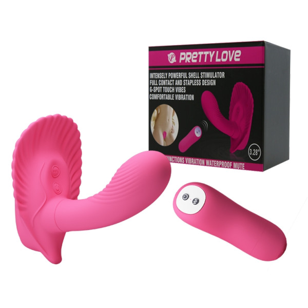 Вибробабочка с стимулятором клитора PRETTY LOVE - Powerful Shell Stimulator 