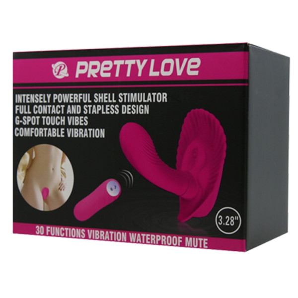 Вибробабочка с стимулятором клитора PRETTY LOVE - Powerful Shell Stimulator 