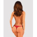 Кружевные стринги Obsessive Lacelove thong M/L Red, низкая посадка