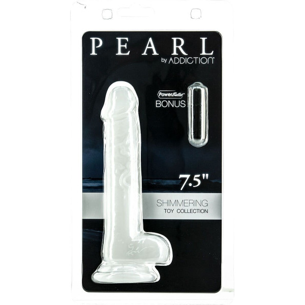 Жемчужный фаллоимитатор на присоске ADDICTION — Pearl by Addiction 7,5 inch Dong, вибропуля в подарок