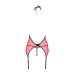 Корсет с пажами для чулок Passion PEONIA CORSET L/XL red, стринги