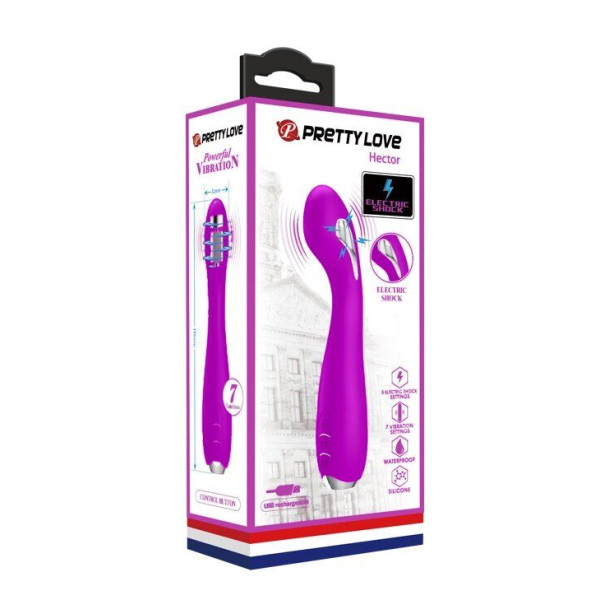 Вибратор Pretty Love - HECTOR G-SPOT VIBRATOR с электростимуляцией, 19,5 см