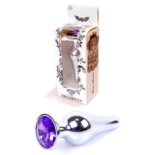 Анальная пробка Boss Series - Jewellery Silver BUTT PLUG Purple