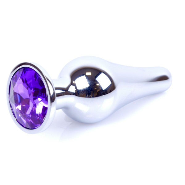 Анальная пробка Boss Series - Jewellery Silver BUTT PLUG Purple