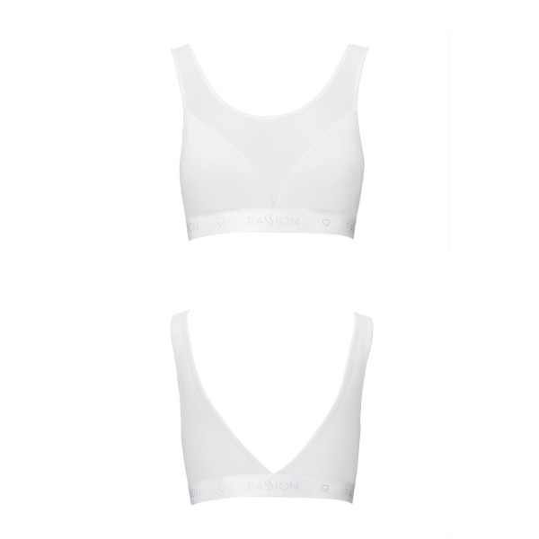 Топ с прозрачной вставкой Passion PS002 TOP white, размер L