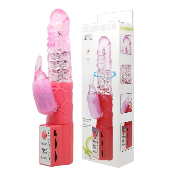 Вибратор с тимулятором клитора CUTE BABY VIBRATOR