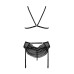 Комплект с открытым доступом Passion DELIENA SET L/XL black, лиф, стринги, пояс для чулок