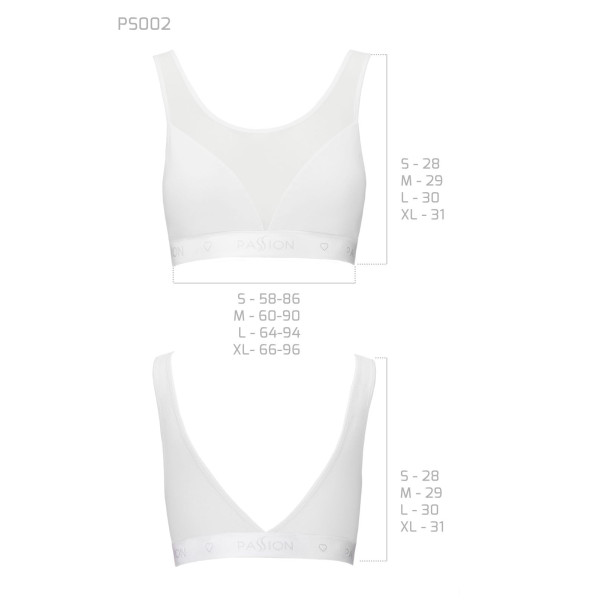Топ с прозрачной вставкой Passion PS002 TOP white, размер XL