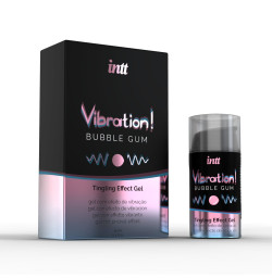Жидкий вибратор Intt Vibration Bubble Gum, густой гель, очень вкусный, действует до 30 минут, 15 мл