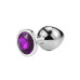 Металлическая анальная пробка, Silver Amethyst, размер S