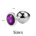 Металлическая анальная пробка, Silver Amethyst, размер S