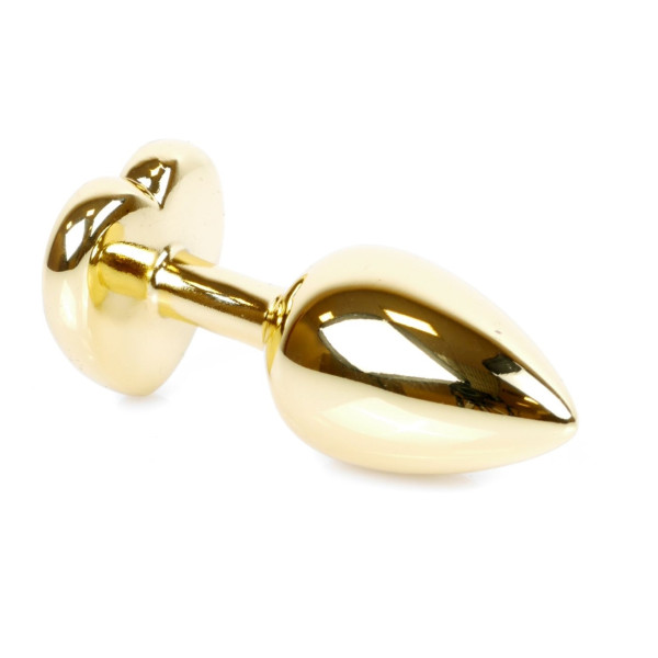 Анальная пробка Boss Series - Jewellery Gold Heart PLUG Pink S