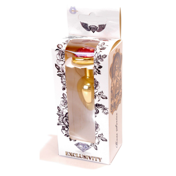 Анальная пробка Boss Series - Jewellery Gold Heart PLUG Pink S