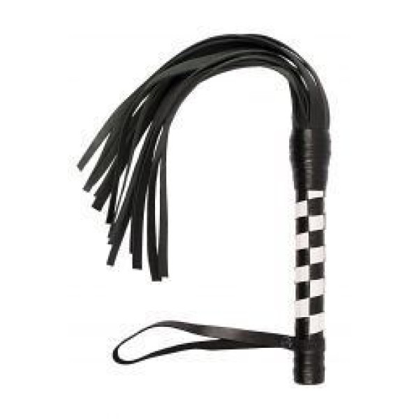 Флогер VIP Leather Flogger Black&White