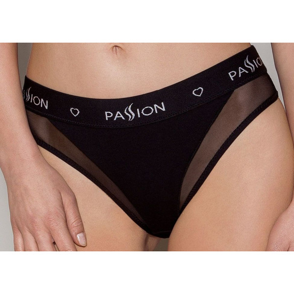 Трусики с прозрачной вставкой Passion PS002 PANTIES black, размер M