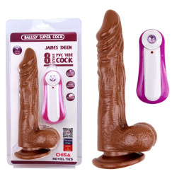 Реалистичный вибратор на присоске GHISA JAMES DEEN 8.5" Vibrating Dildo - Brown