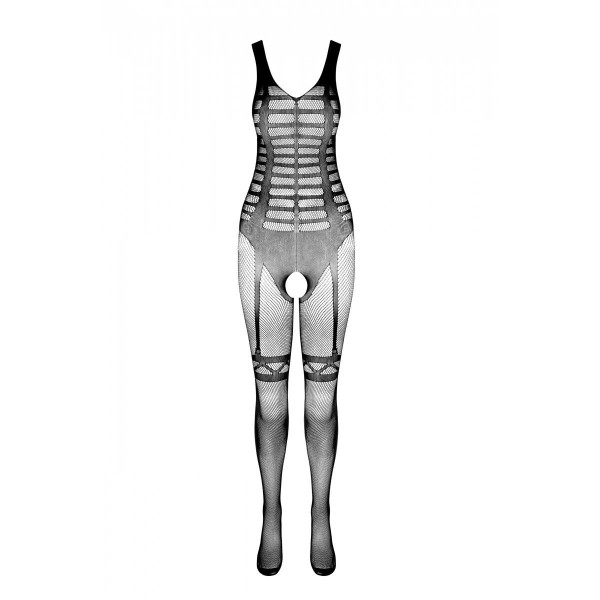 Сетчатый телесный бодистокинг-боди с симметричным рисунком Casmir CA005 