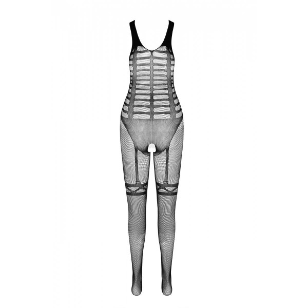 Сетчатый телесный бодистокинг-боди с симметричным рисунком Casmir CA005 