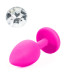 Силиконовая анальная пробка с кристаллом Silicon Pink 01, размер S