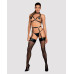 Портупея на грудь Obsessive A740 harness black O/S, искусственная кожа