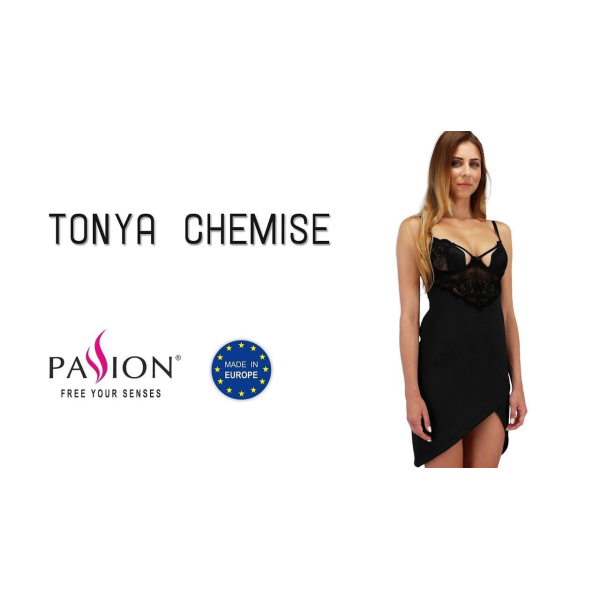 Сорочка приталенная TONYA CHEMISE black XXL/XXXL, трусики