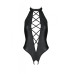 Боди из эко-кожи с имитацией шнуровки и открытым доступом Nancy Body black - Passion, размер L/XL
