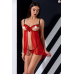 Прозрачный пеньюар с открытой грудью CHERRY CHEMISE red XXL/XXXL, трусики