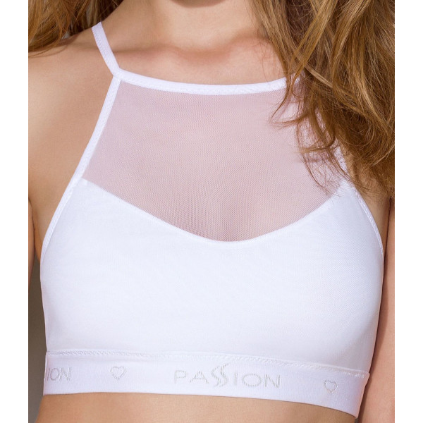 Спортивный топ с прозрачной вставкой Passion PS006 TOP white, размер L