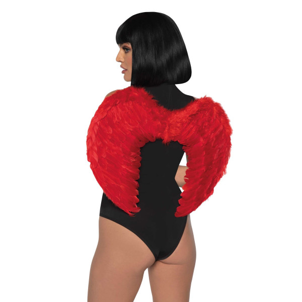 Крылья дьяволицы Leg Avenue devil wings Red, настоящие перья