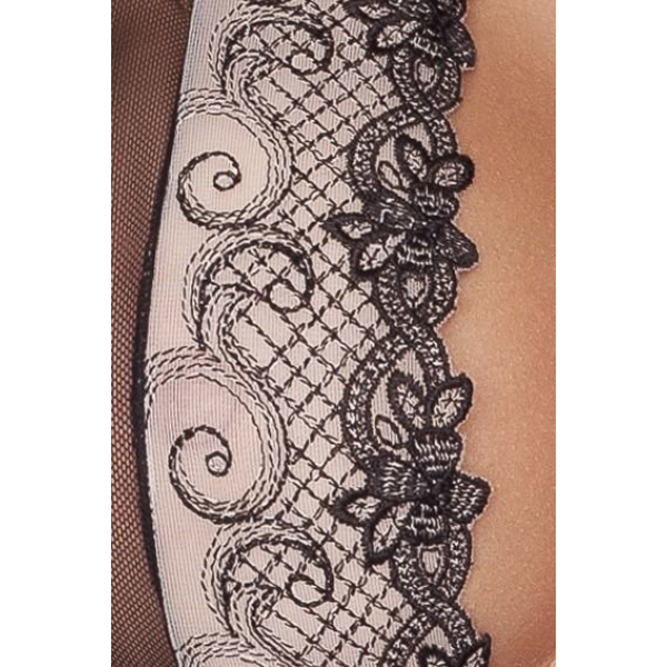 Прозрачный пеньюар BRASILIANA PEIGNOIR black L/XL, трусики