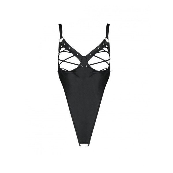 Боди из экокожи CELINE BODY black S/M - Passion: с доступом, открытый